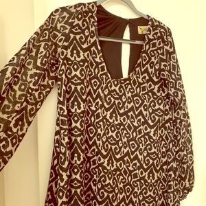 Printed Long Sleeve Tunic Top